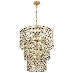Windsor 13-Lt 3-Tier Crystal Chandelier - French Gold & Matte Black