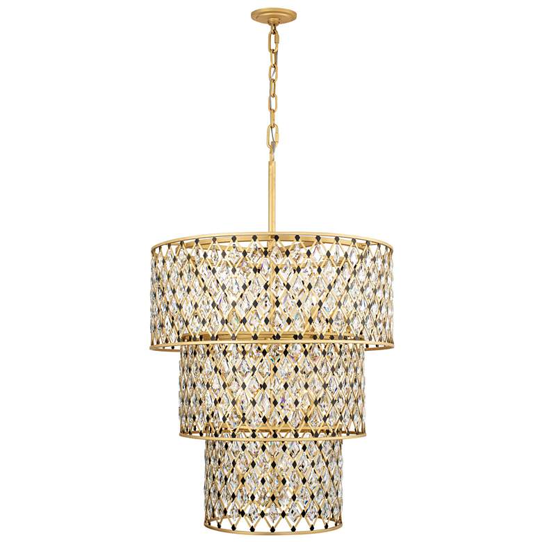 Image 2 Windsor 13-Lt 3-Tier Crystal Chandelier - French Gold & Matte Black more views