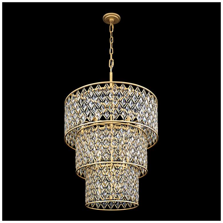 Image 4 Windsor 13-Lt 3-Tier Crystal Chandelier - French Gold & Matte Black more views