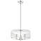 Windsor 16"W 3 Light Brushed Satin Nickel Stem Pendant With Clear Shade