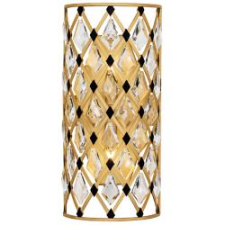 Windsor 17" High French Gold and Matte Black Wall Sconce
