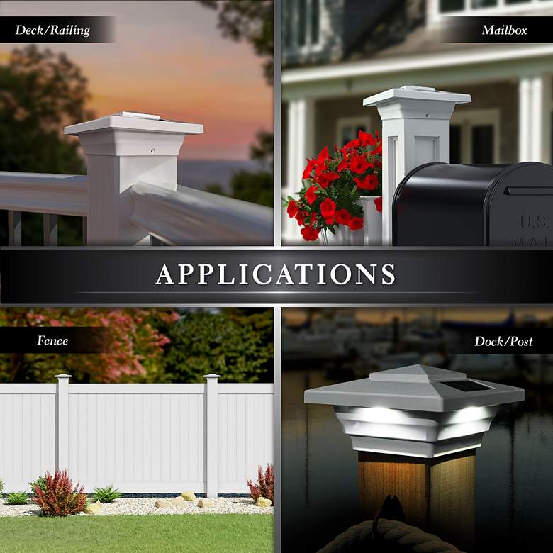 Image 5 Windsor 2 3/4" High White Outdoor Solar LED Post Cap more views