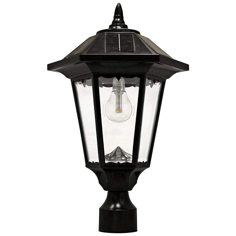 Image 1 Windsor 20 inch High Morph Black Solar LED Outdoor Post Light