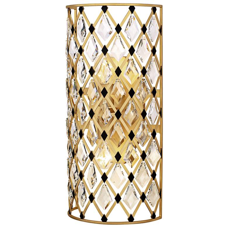Image 1 Windsor 21"H French Gold and Matte Black 2-Light Wall Sconce