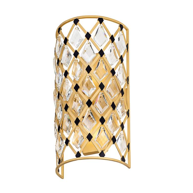 Image 2 Windsor 21"H French Gold and Matte Black 2-Light Wall Sconce more views
