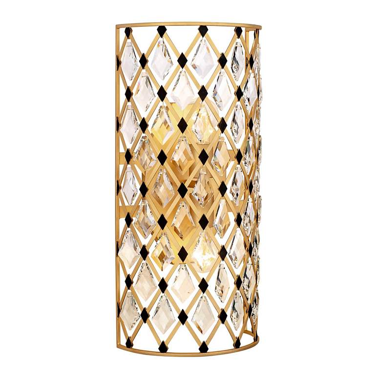 Image 3 Windsor 21"H French Gold and Matte Black 2-Light Wall Sconce more views