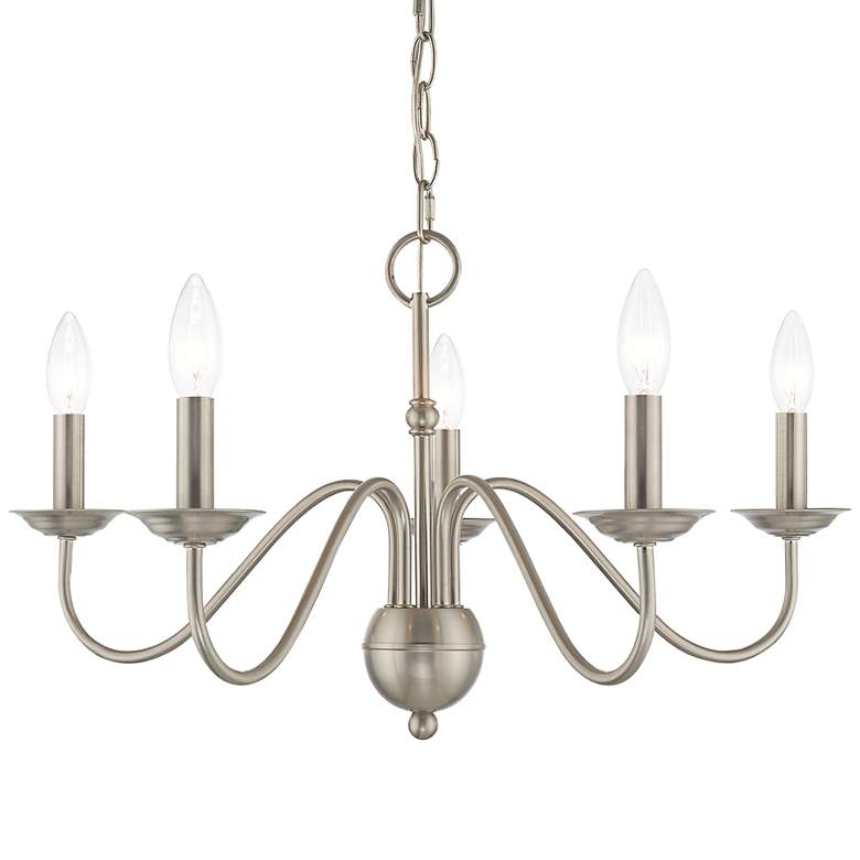 Image 3 Windsor 24" Wide Brushed Nickel 5-Light Chandelier
