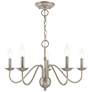 3_Windsor 24" Wide Brushed Nickel 5-Light Chandelier