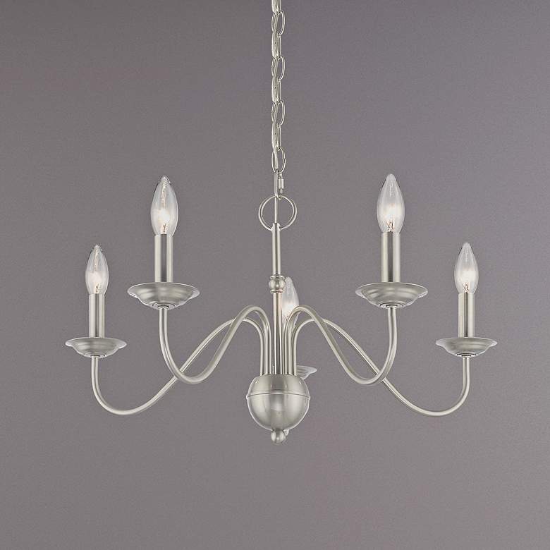 Image 2 Windsor 24" Wide Brushed Nickel 5-Light Chandelier