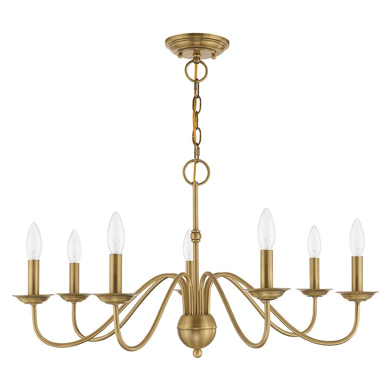 Image 3 Windsor 28" Wide Antique Brass 7-Light Chandelier more views