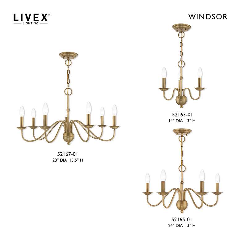 Image 4 Windsor 28" Wide Antique Brass 7-Light Chandelier more views