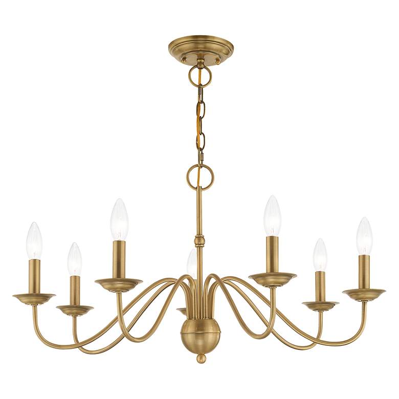 Image 5 Windsor 28" Wide Antique Brass 7-Light Chandelier more views