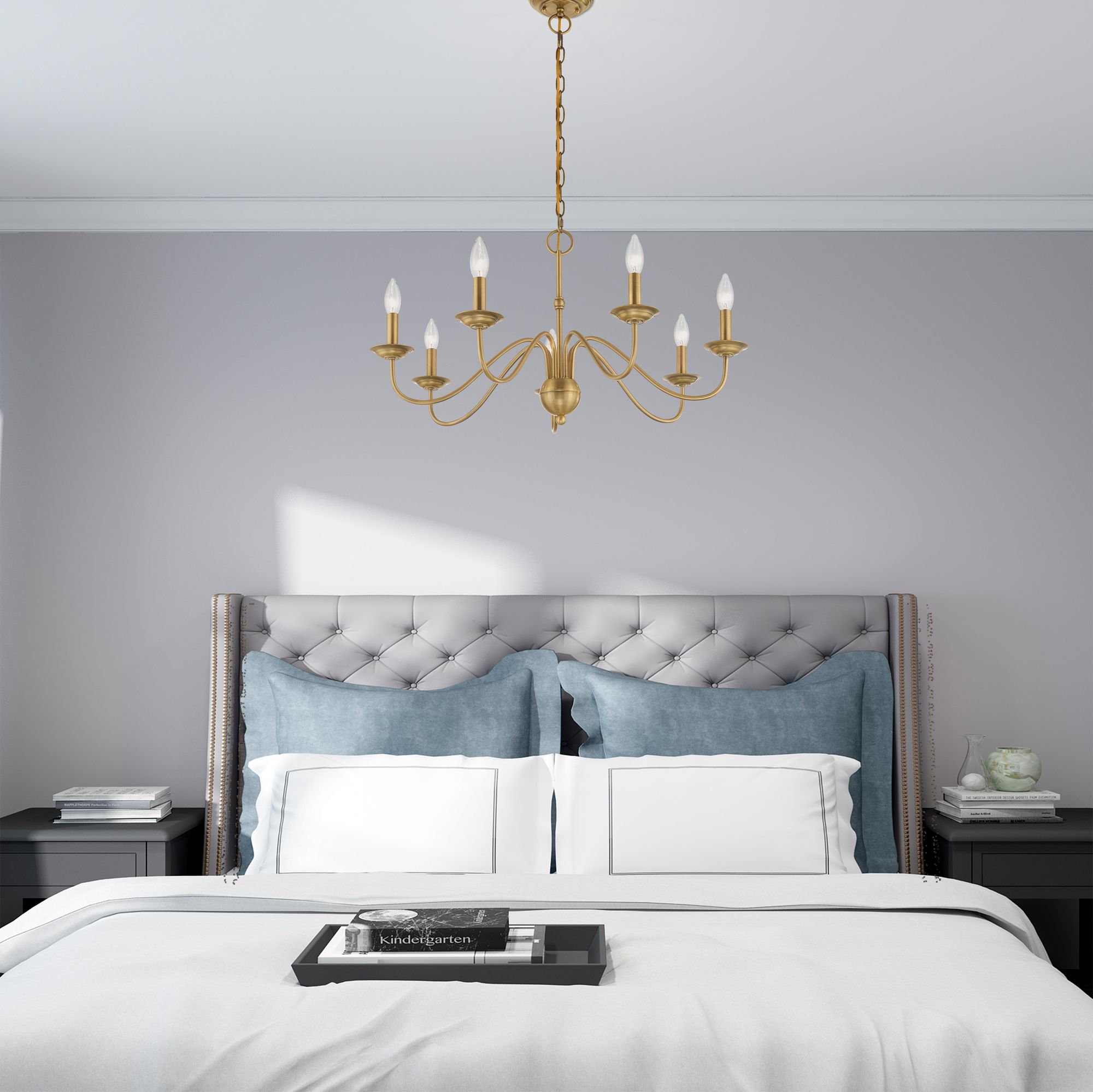 Windsor 28" Wide Antique Brass 7-Light Chandelier