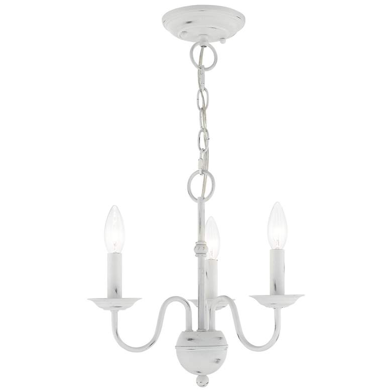 Image 1 Windsor 3 Light Antique White Mini Chandelier