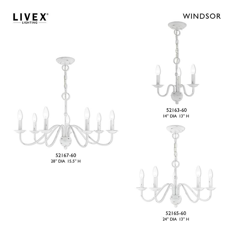 Image 3 Windsor 3 Light Antique White Mini Chandelier more views