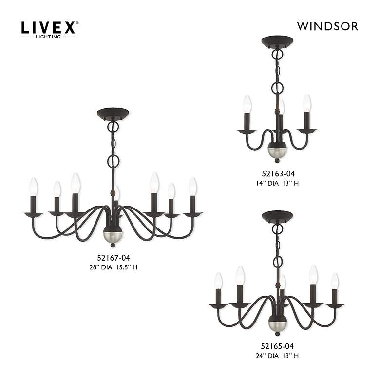 Image 3 Windsor 3 Light Black Mini Chandelier more views