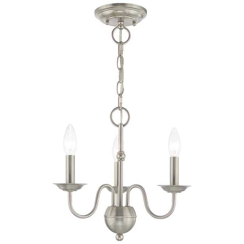 Image 1 Windsor 3 Light Brushed Nickel Mini Chandelier