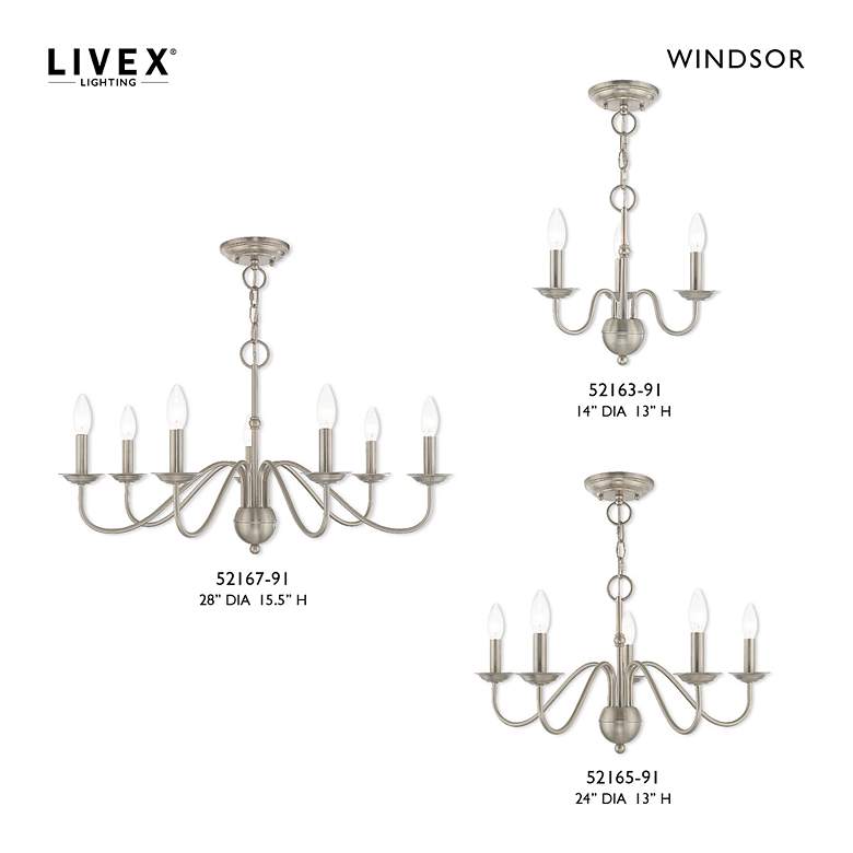 Image 3 Windsor 3 Light Brushed Nickel Mini Chandelier more views
