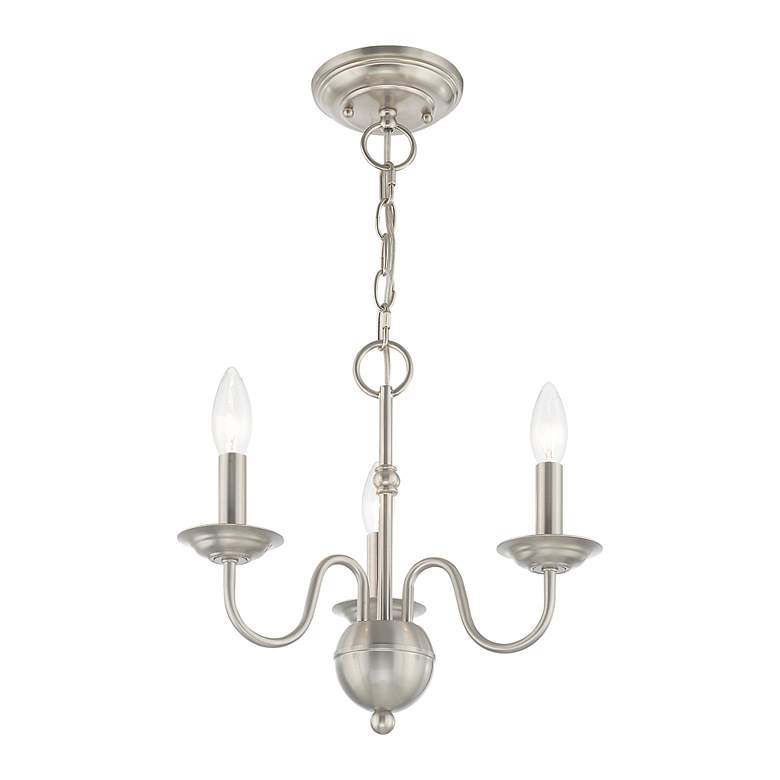 Image 5 Windsor 3 Light Brushed Nickel Mini Chandelier more views