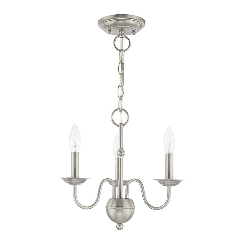 Image 6 Windsor 3 Light Brushed Nickel Mini Chandelier more views