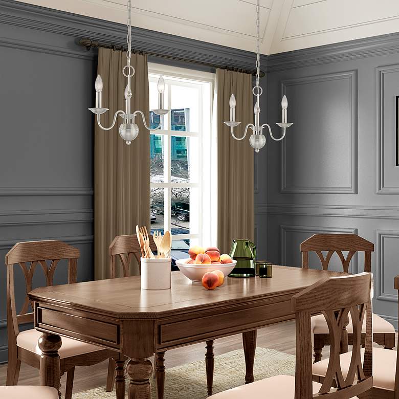 Image 7 Windsor 3 Light Brushed Nickel Mini Chandelier more views