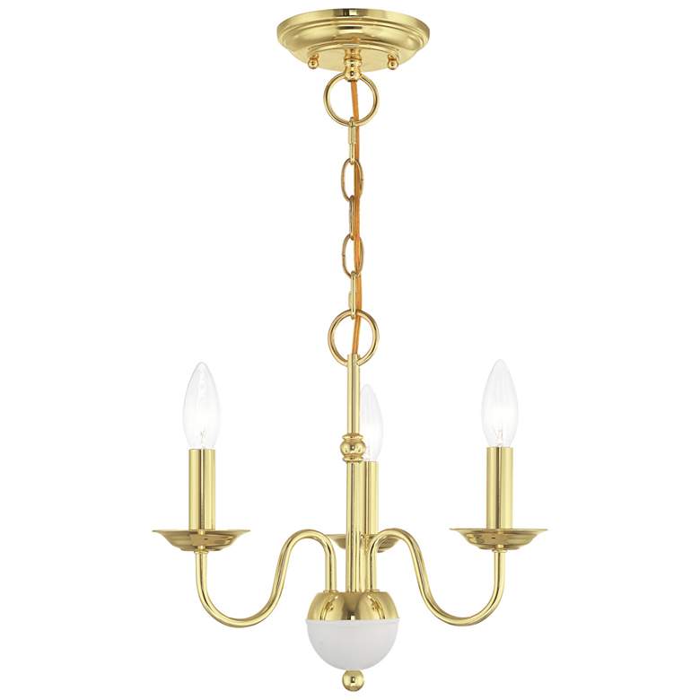 Image 1 Windsor 3 Light Polished Brass Mini Chandelier