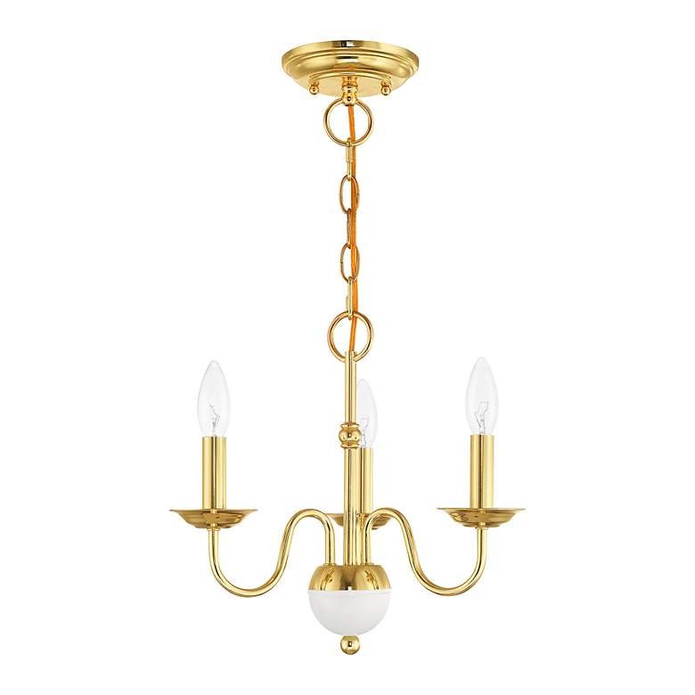 Image 4 Windsor 3 Light Polished Brass Mini Chandelier more views