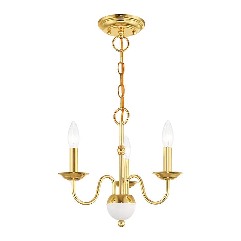 Image 5 Windsor 3 Light Polished Brass Mini Chandelier more views