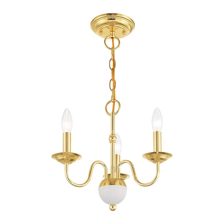 Image 6 Windsor 3 Light Polished Brass Mini Chandelier more views