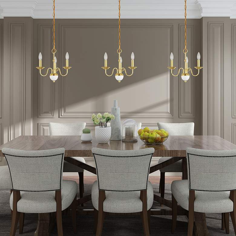 Image 7 Windsor 3 Light Polished Brass Mini Chandelier more views