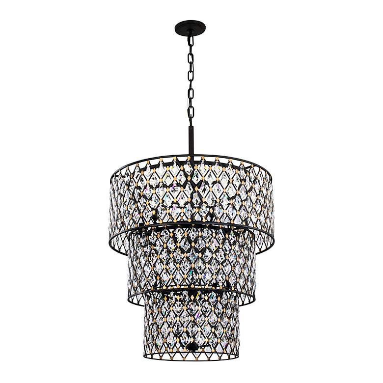 Image 2 Windsor 31 3/4"W Carbon Crystal 13-Light 3-Tier Chandelier more views