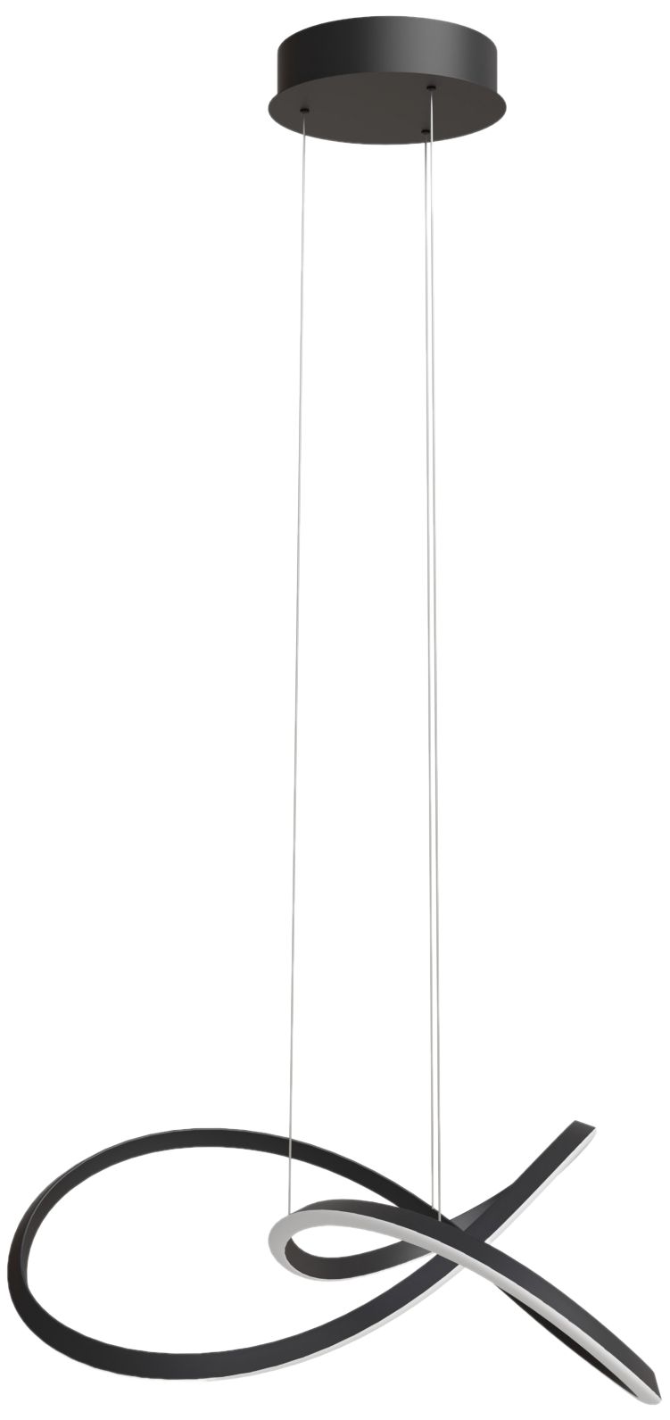 Windsor 33"W Spiral Ring 5-CCT LED Pendant in Black