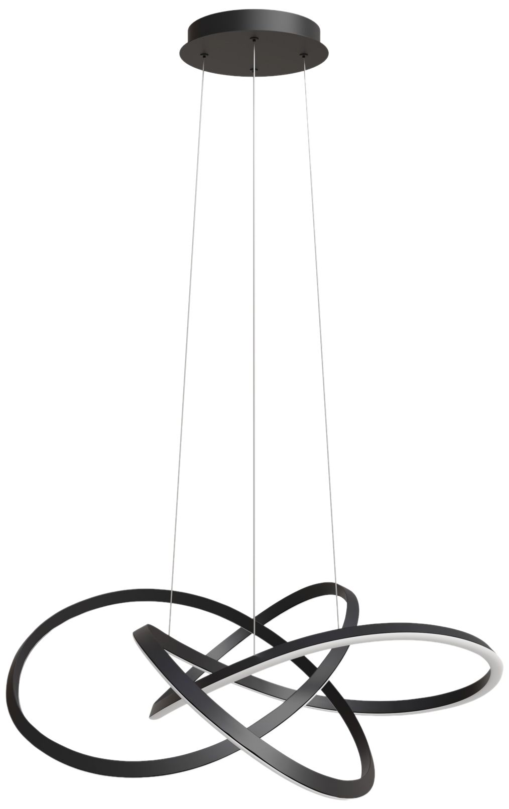 Windsor 36"W Spiral Ring 5-CCT LED Pendant in Black