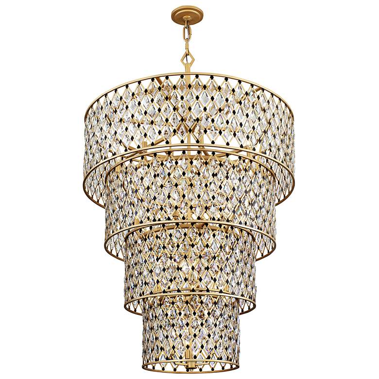 Image 1 Windsor 40" Wide French Gold Matte Black 4-Tier Chandelier