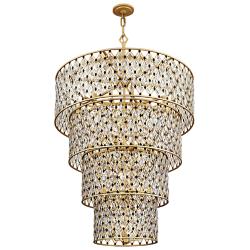 Windsor 40" Wide French Gold Matte Black 4-Tier Chandelier