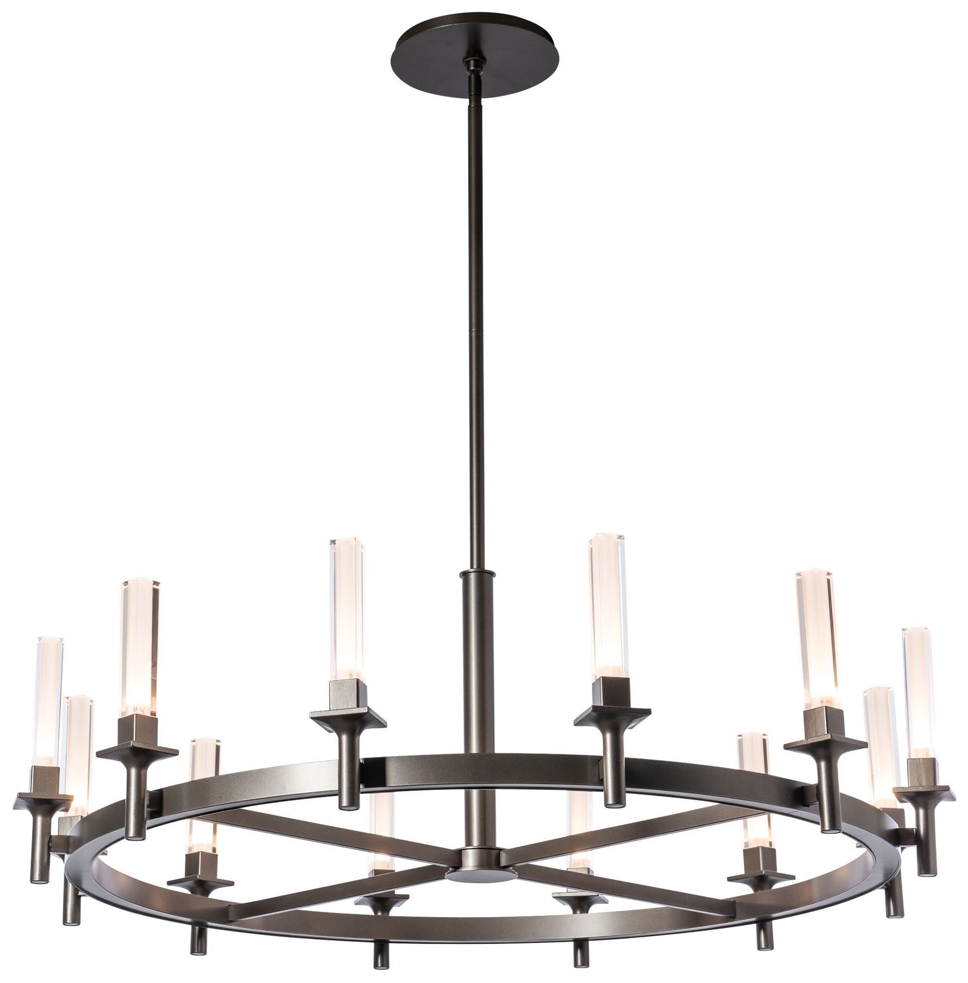 Image 2 Windsor 43"W 12-Light Dark Smoke Chandelier - Frosted Glass more views