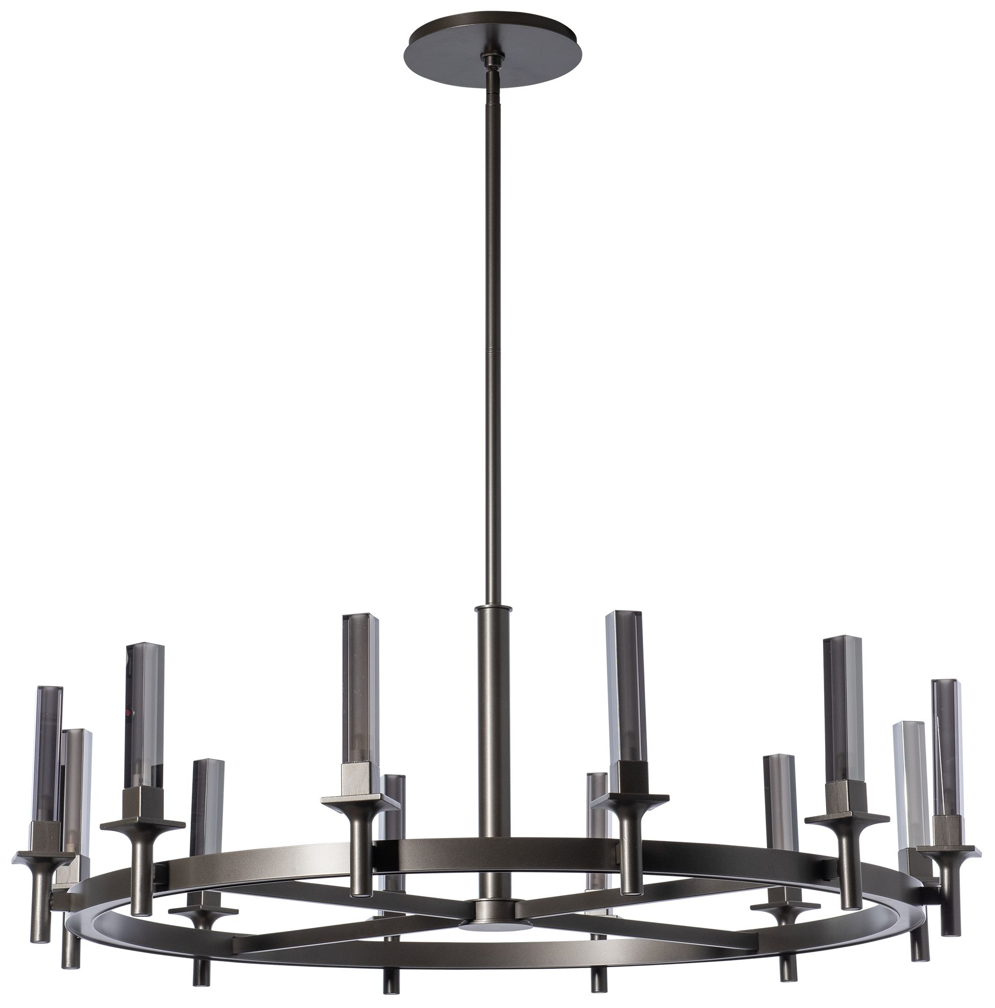 Image 3 Windsor 43"W 12-Light Dark Smoke Chandelier - Frosted Glass more views
