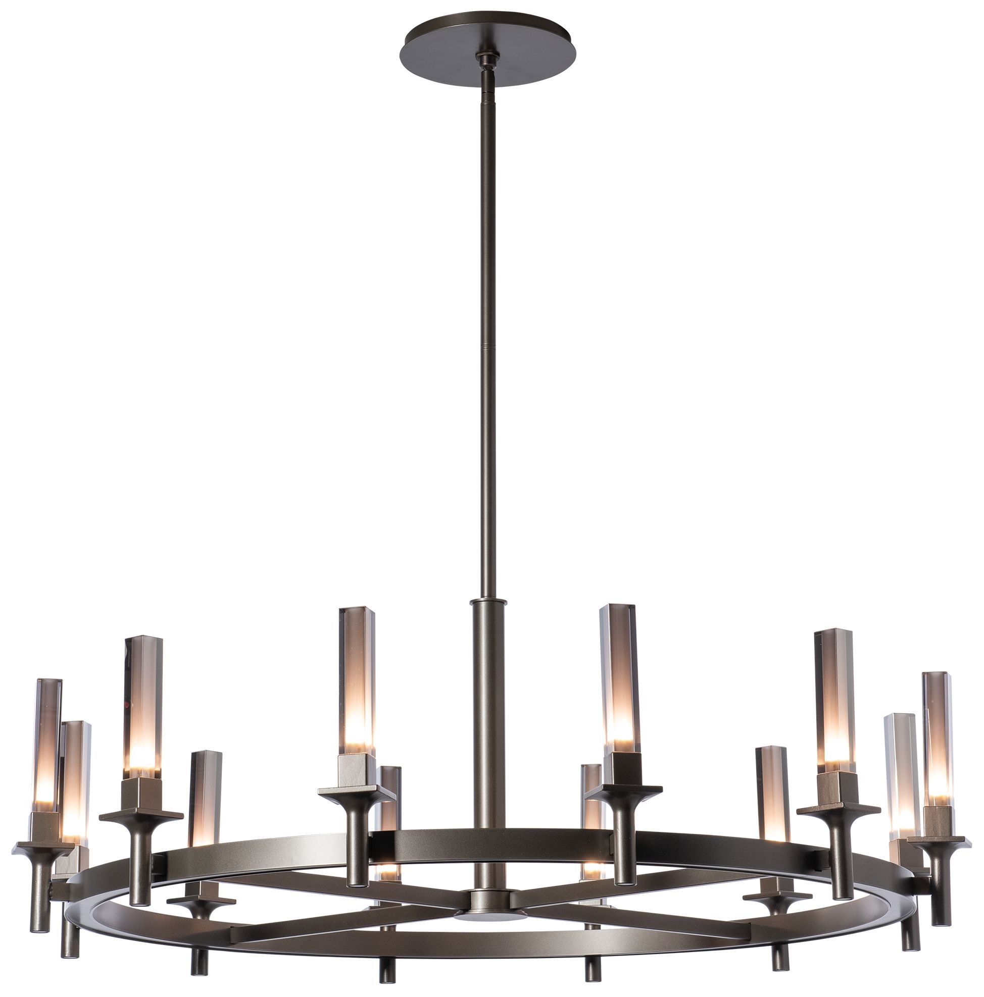Image 4 Windsor 43"W 12-Light Dark Smoke Chandelier - Frosted Glass more views
