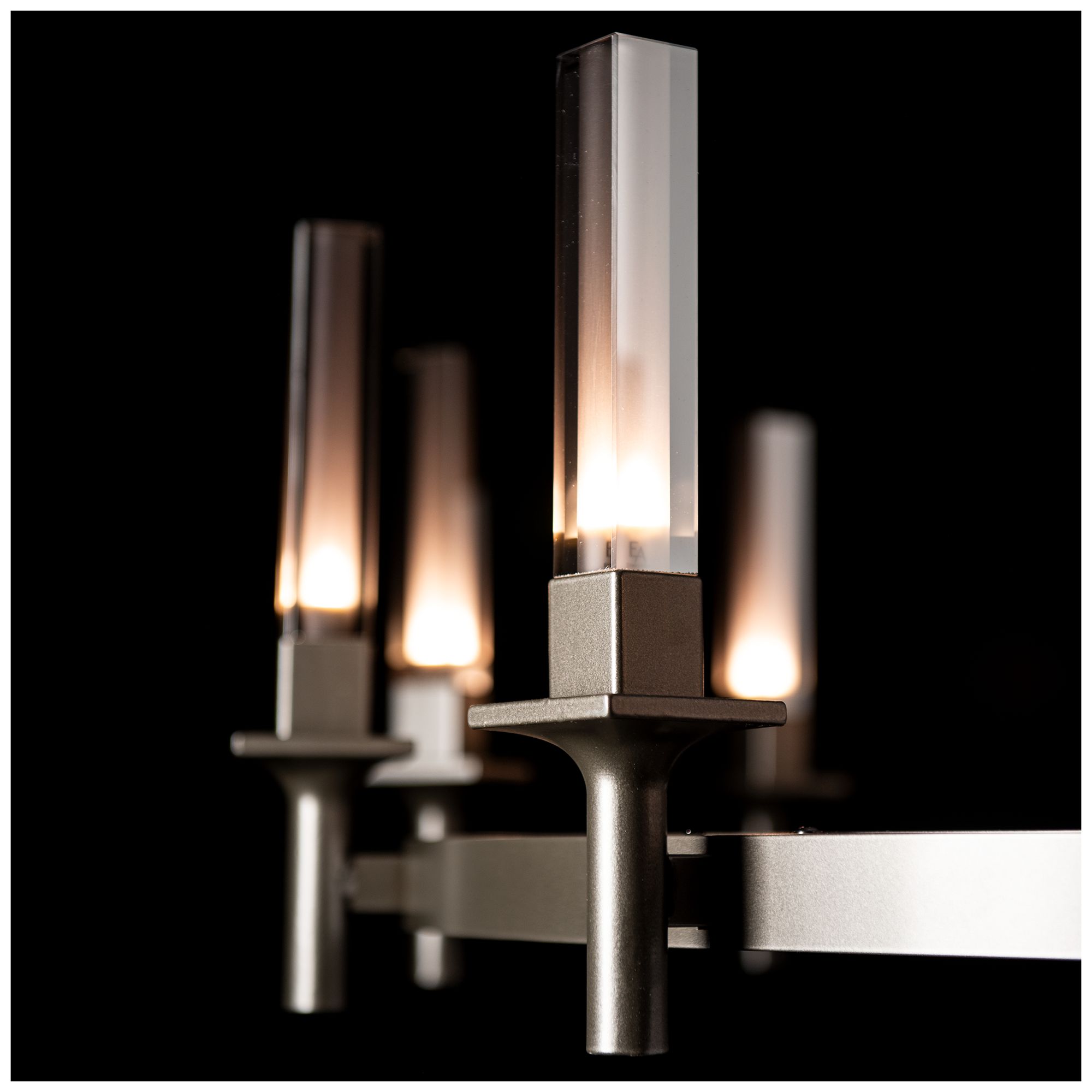 Windsor 43"W 12-Light Dark Smoke Chandelier - Frosted Glass