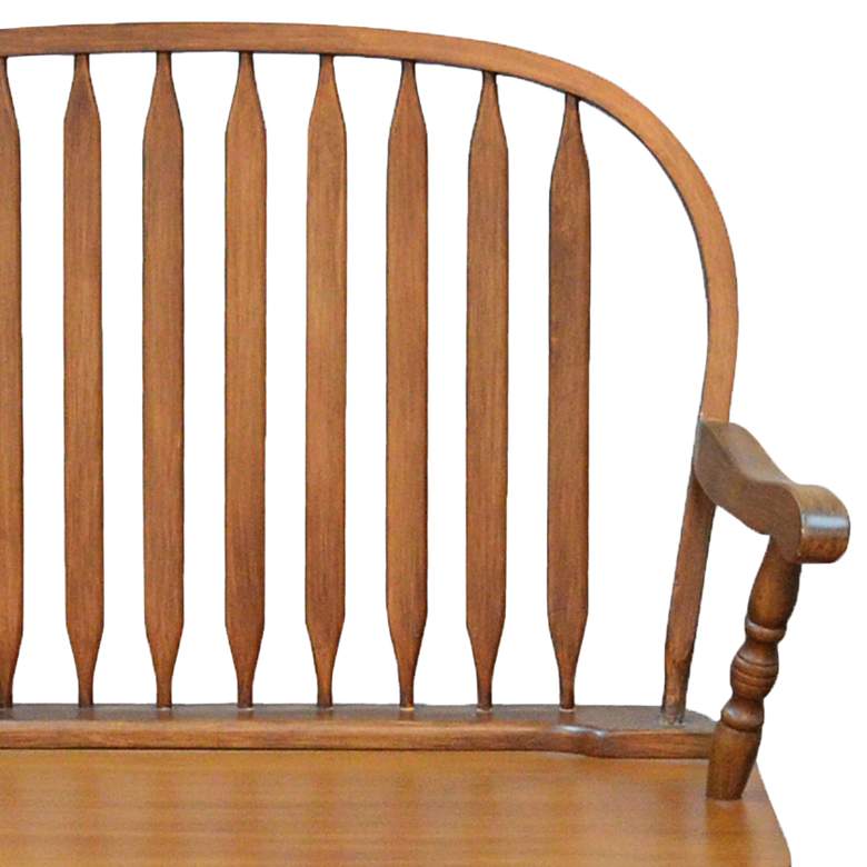 Image 2 Windsor 44" Wide American Oak Wood Windsor Bench more views