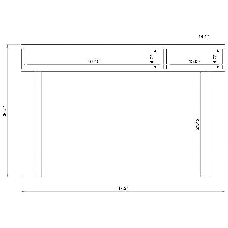 Image 6 Windsor 47 1/4 inch Wide Pink and Natural 2-Shelf Console Table more views