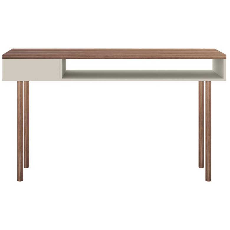 Image 3 Windsor 47 1/4"W Off-White and Natural 2-Shelf Modern Console Table more views