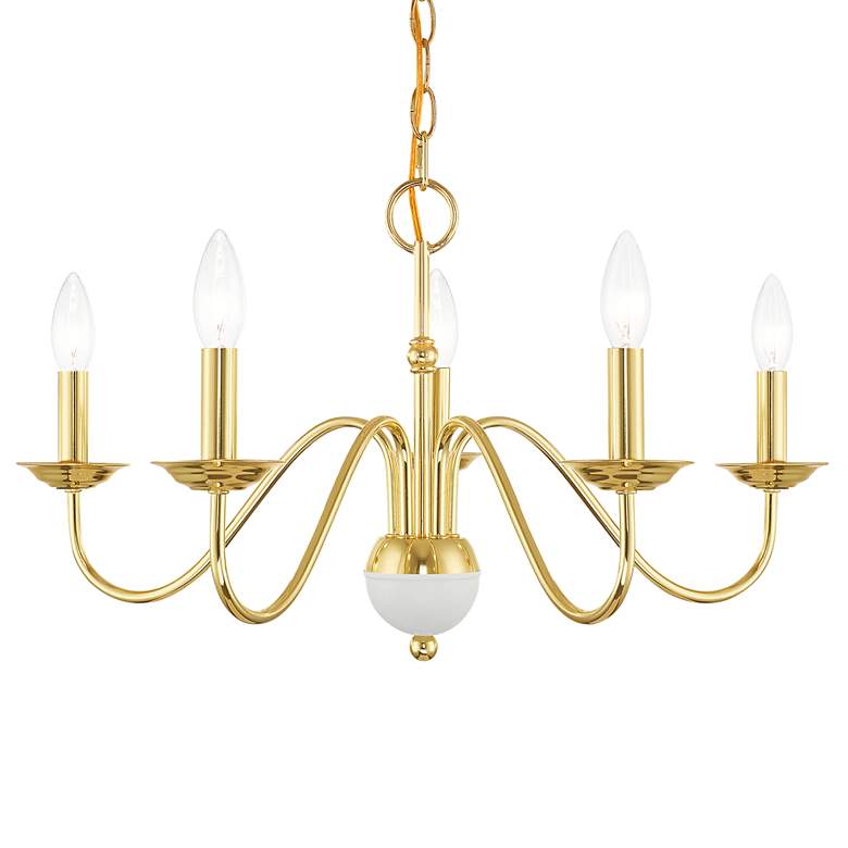 Image 3 Windsor 5 Light Polished Brass Chandelier