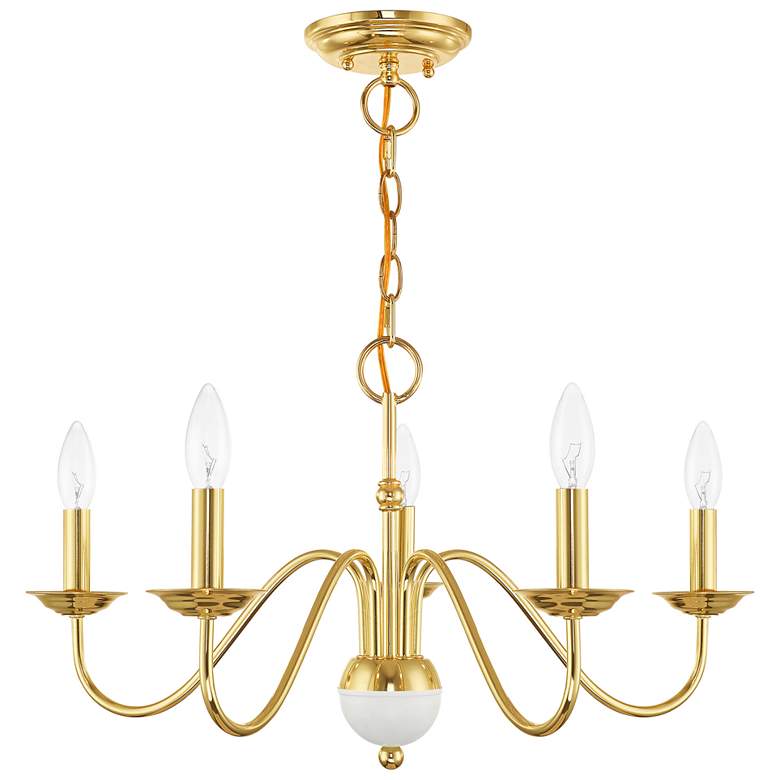 Image 5 Windsor 5 Light Polished Brass Chandelier more views