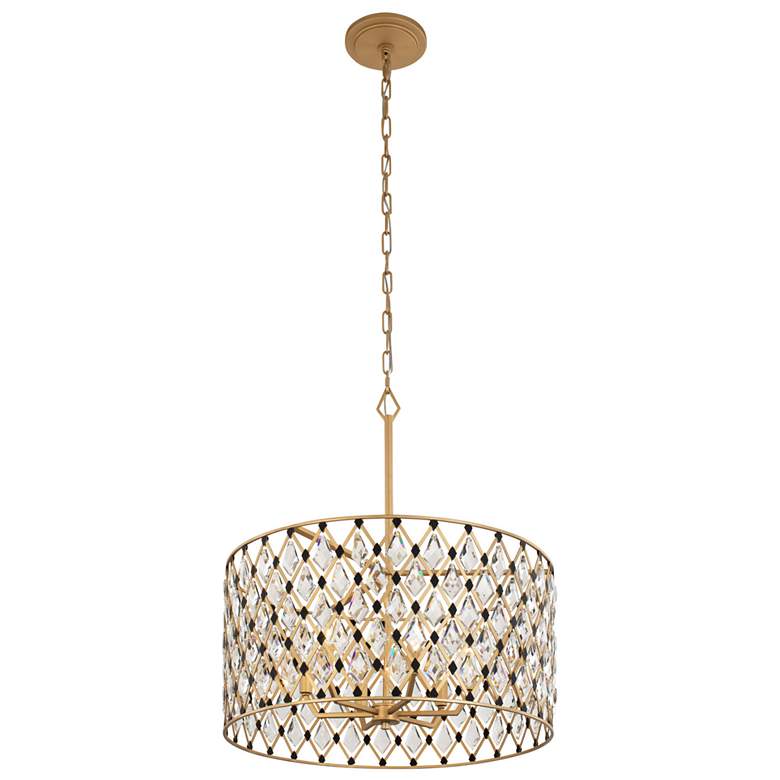 Image 1 Windsor 6-Lt Crystal Pendant - French Gold & Matte Black