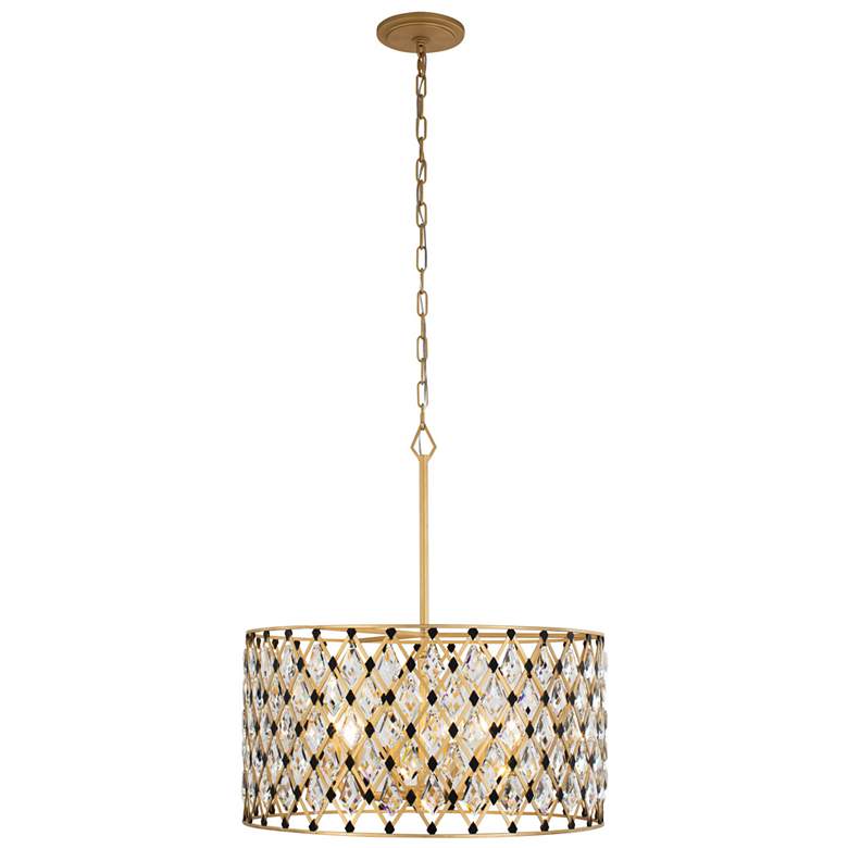 Image 2 Windsor 6-Lt Crystal Pendant - French Gold & Matte Black more views