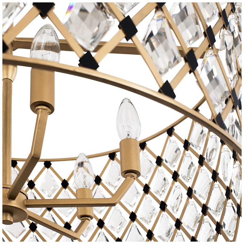 Image 3 Windsor 6-Lt Crystal Pendant - French Gold & Matte Black more views