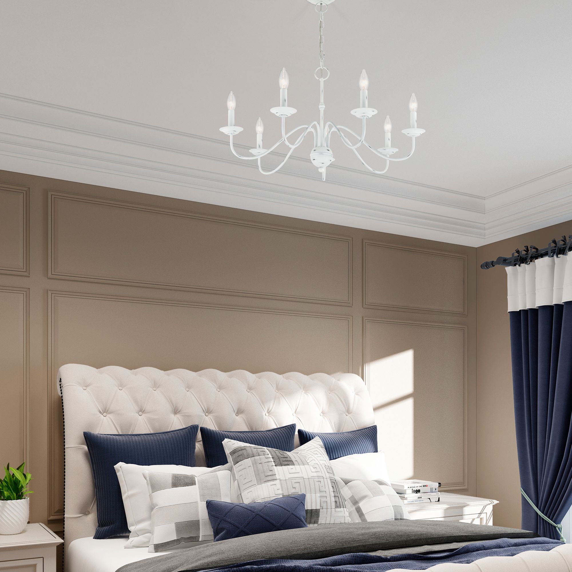 Windsor 7 Light Antique White Chandelier