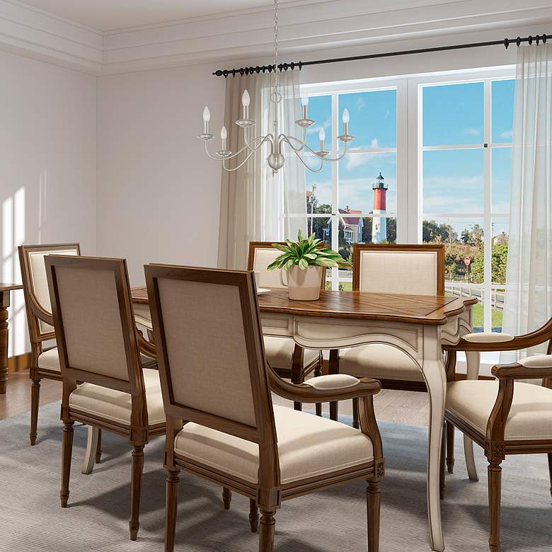 Image 7 Windsor 7 Light Brushed Nickel Chandelier more views