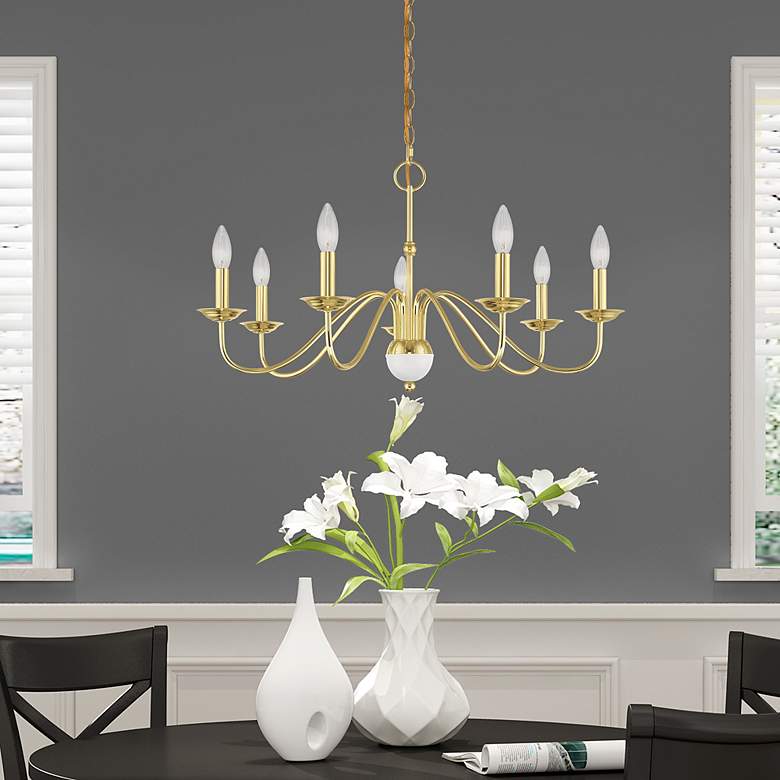 Image 1 Windsor 7 Light Polished Brass Chandelier